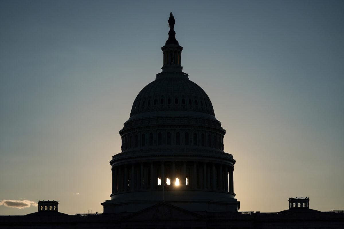 Sunlight shines through the U.S. Capitol in Washington on Sept. 20, 2020. (Joshua Roberts/Reuters)