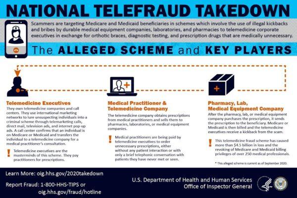 Graphic of the 2020 National Health Care Fraud Takedown. (HHS-OIG)