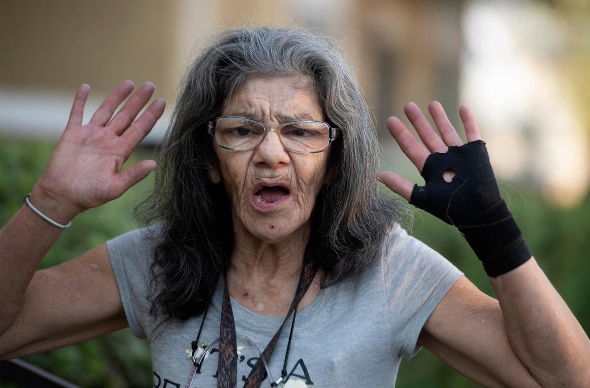 Lorenza Marrujo, 67, who likes to be called “Lady Ninja,” has a black belt in jiu-jitsu. (Cindy Yamanaka/The Orange County Register/SCNG via AP)