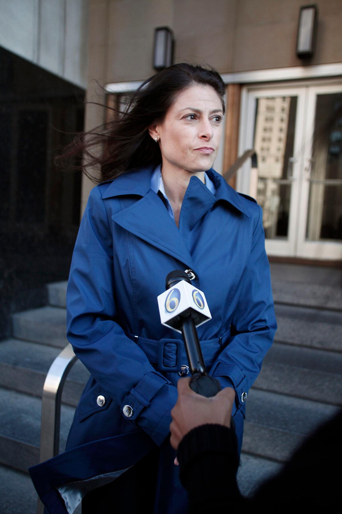 Dana Nessel, then-attorney, speaks to reporters in Detroit, on Oct. 16, 2013. (Bill Pugliano/Getty Images)