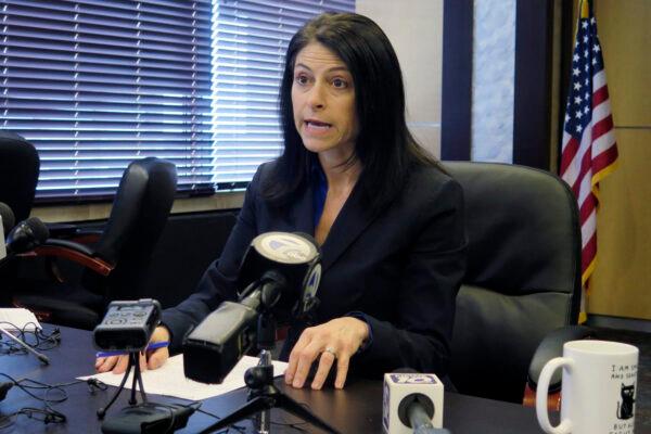 Michigan Attorney General Dana Nessel speaks during a press conference in Lansing, Mich., on March 5, 2020. (David Eggert/AP Photo)