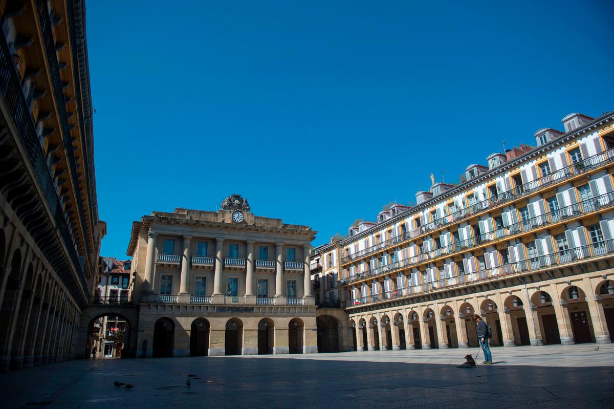 Constitution Square in San Sebastián, Spain. (ANDER GILLENEA/AFP via Getty Images)