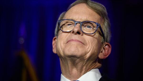 Ohio Governor Mike DeWine gives his victory speech after winning the Ohio gubernatorial race at the Ohio Republican Party's election night party at the Sheraton Capitol Square in Columbus, Ohio, on Nov. 6, 2018. (Justin Merriman/Getty Images)