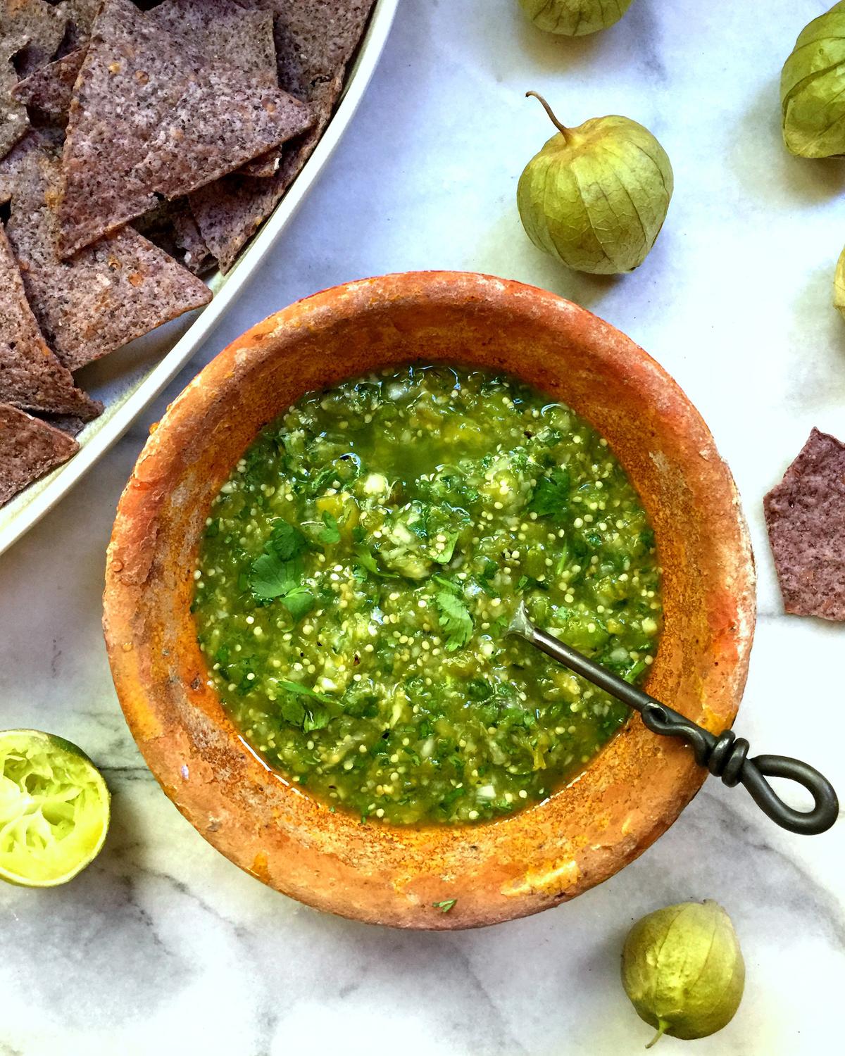 Tart and vegetal with a hint of fruit, tomatillos add pucker-y brightness to salsas and stews. (Lynda Balslev for TasteFood)