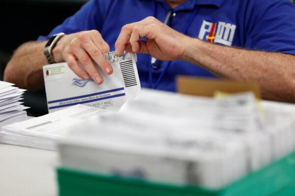 Mail-in ballots are counted in Lehigh County, Pa., on Nov. 4, 2020. (Rachel Wisniewski/Reuters)