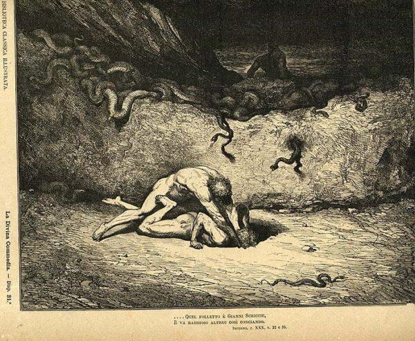 The torments of Hell endured by Capocchio, in an illustration by Gustave Doré for Dante’s “Inferno.” (Public Domain)