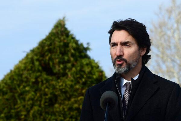 Prime Minister Justin Trudeau makes an announcement at the Ornamental Gardens in Ottawa on Nov. 19, 2020. (Sean Kilpatrick/The Canadian Press)