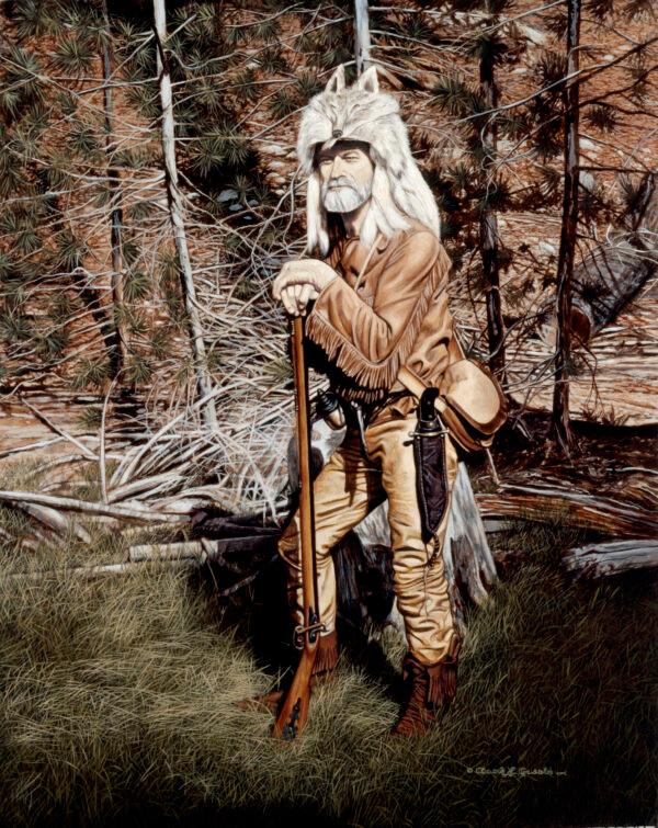 "Chuck Jones Mountain Man," 2002, by Clark Louis Gussin. Oil on linen; 26 inches by 32 inches. Jones is the son of the woman portrayed in Gussin's painting "Cherokee Matriarch," Calvin Green's half-brother. Chuck received a Purple Heart during the Korean War.(Clark Louis Gussin)
