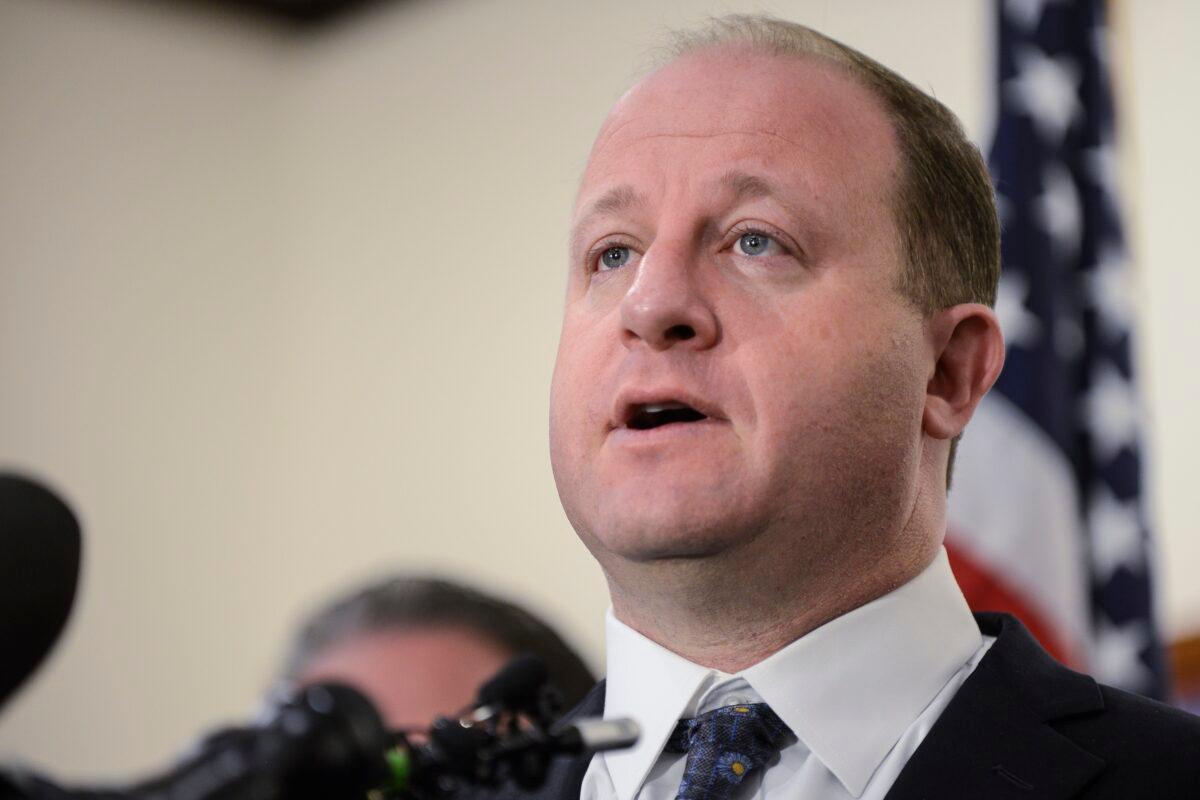 Colorado Gov. Jared Polis speaks in Highlands Ranch, Colo., on May 8, 2019. (Michael Ciaglo/Getty Images)