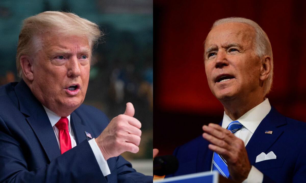 President Donald Trump (L) and Democratic presidential nominee Joe Biden in file photographs. (Getty Images)