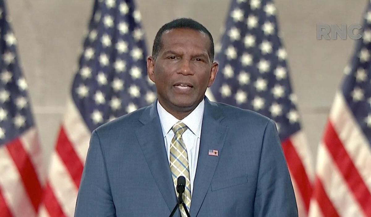 Former NFL player and Rep.-elect Burgess Owens (R-Utah) addresses the virtual RNC convention on Aug. 26, 2020. (Courtesy of the Committee on Arrangements for the 2020 Republican National Committee via Getty Images)