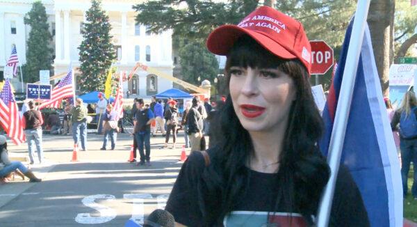 Tasha Bloom attended a Stop the Steal rally in Sacramento, California on Nov. 28, 2020. (NTD Television)