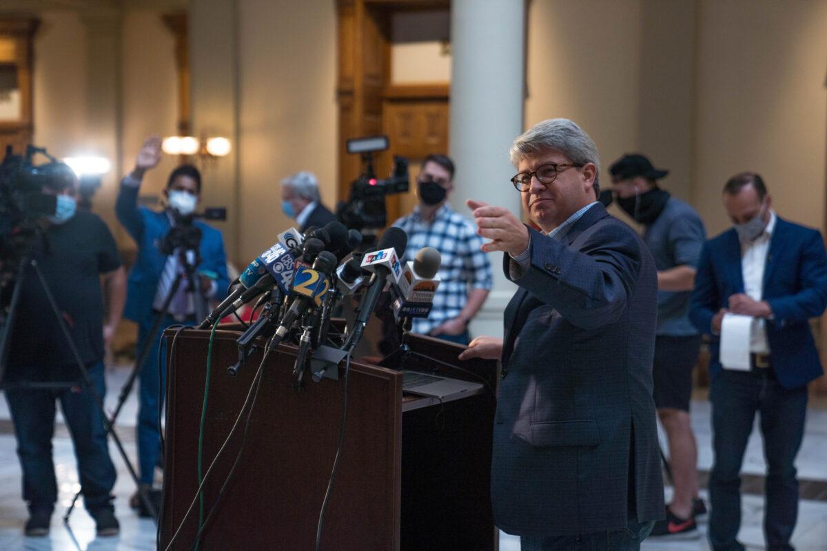 Gabriel Sterling, the voting systems manager for the Secretary of State's Office, speaks to the media in Atlanta, Ga., on Nov. 5, 2020. (Megan Varner/Getty Images)