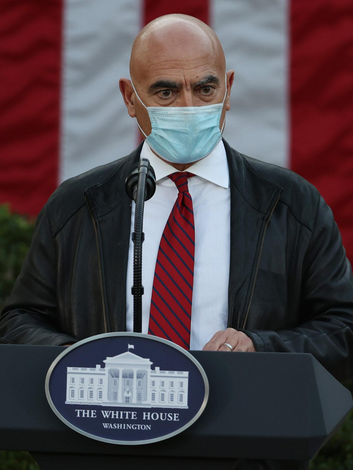 Operation Warp Speed official Moncef Slaoui speaks at the White House in Washington on Nov. 13, 2020. (Tasos Katopodis/Getty Images)
