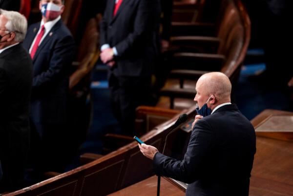 Rep. Chip Roy (R-Texas) challenges the seating of lawmakers from Arizona, Georgia, Michigan, Nevada, Pennsylvania, and Wisconsin on the House floor in the Capitol on the first day of the 117th Congress in Washington on Jan. 3, 2021. (Bill Clark/Pool/Getty Images)
