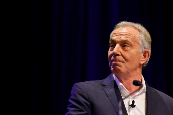 Britain's former prime minister Tony Blair speaks during the 'Stop The Brexit Landslide', in London on Dec. 6, 2019. (Tolga Akmen/AFP via Getty Images)