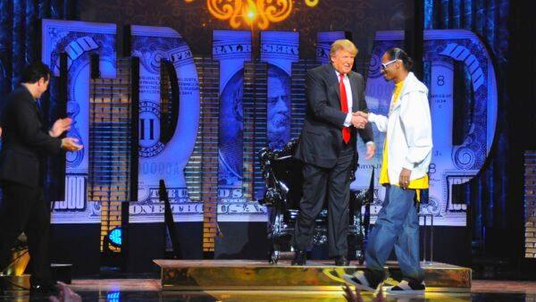 Donald Trump and rapper Snoop Dogg perform onstage at the Comedy Central Roast Of Donald Trump at the Hammerstein Ballroom in New York City, on March 9, 2011. (Andrew H. Walker/Getty Images)