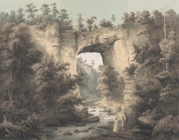 "Natural Bridge, Rockbridge Co., Va.," 1858, from "Album of Virginia," by Edward Beyer. Lithograph. Virginiana Fund, Virginia Museum of Fine Arts. (Virginia Museum of Fine Arts)