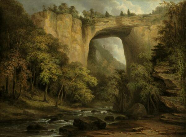 "Natural Bridge, Virginia," circa 1835, by Jacob Caleb Ward. Oil on panel. Purchase, William Rockhill Nelson Trust. The Nelson-Atkins Museum of Art, Kansas City, Mo. (Jamison Miller)