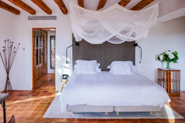 Some of the hotel rooms feature wooden beams that were in the original farmhouse. (Courtesy of Cas Gasi)