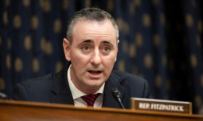 Rep. Brian Fitzpatrick (R-Pa.) speaks before the House Committee on Foreign Affairs on Capitol Hill in Washington on March 10, 2021. (Ting Shen-Pool/Getty Images)
