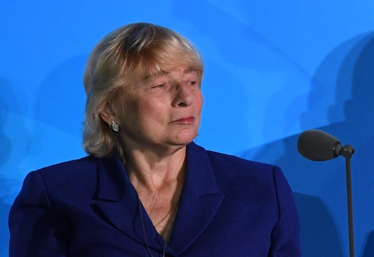 Maine Governor Janet Mills attends the Climate Action Summit 2019 in the United Nations General Assembly Hall in New York, N.Y., on Sept. 23, 2019. (Timothy A. Clary/AFP via Getty Images)