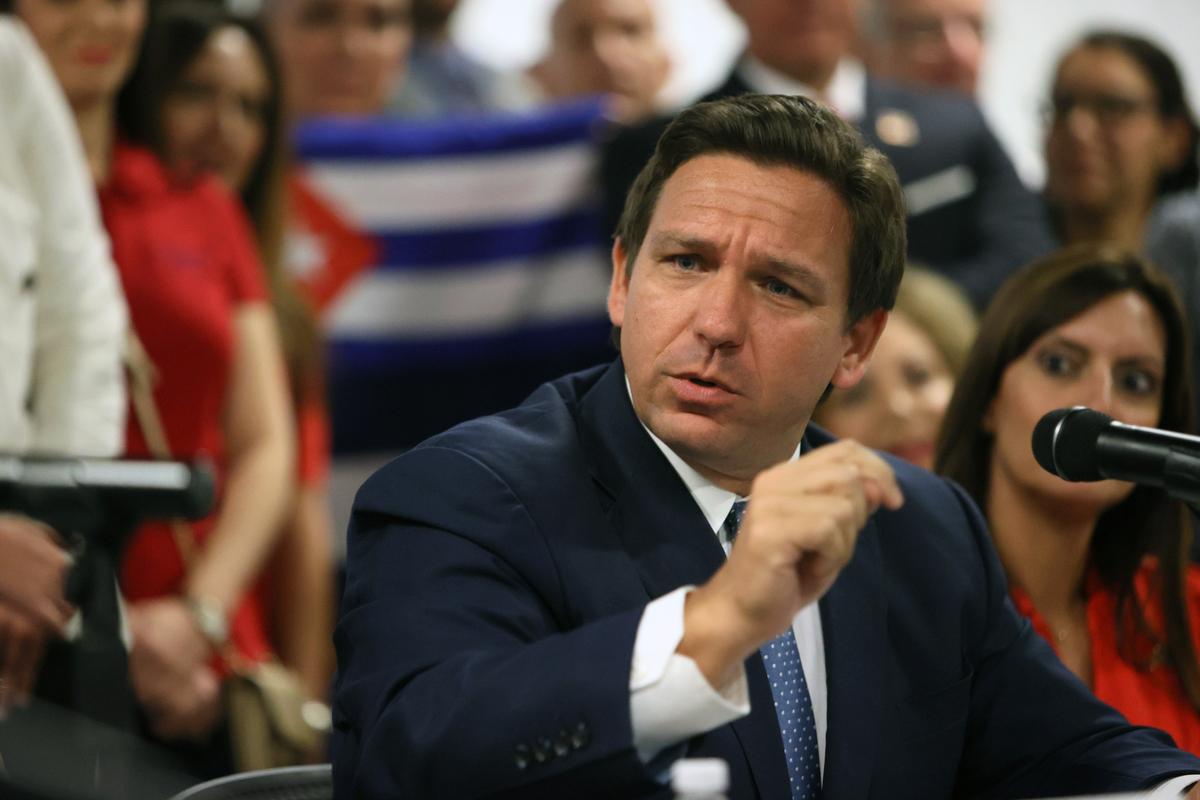 Florida Gov. Ron DeSantis is seen in Miami, Fla., on July 13, 2021. (Joe Raedle/Getty Images)
