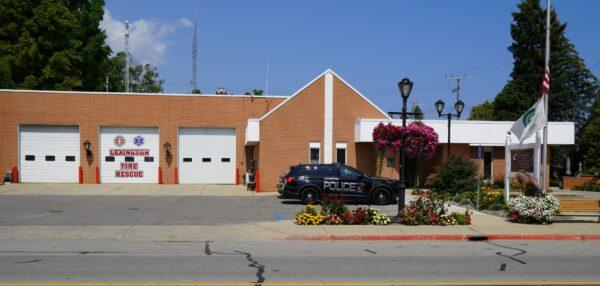 The Lexington Village and Township Hall is the site of the offices of the village and township government. It also contains the police department and fire department. Aug. 23, 2021. (Steven Kovac/Epoch Times)