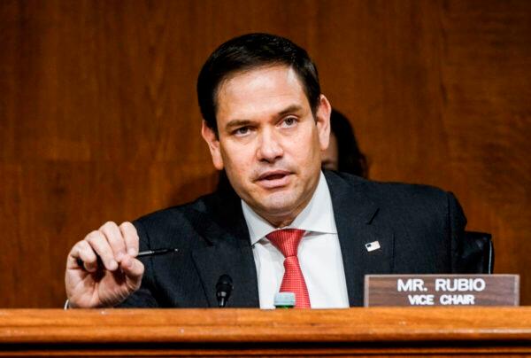 Sen. Marco Rubio (R-Fla.) on Capitol Hill in Washington on Feb. 23, 2021. (Drew Angerer/Pool/AFP via Getty Images)