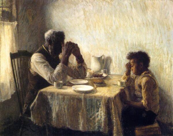 “The Thankful Poor,” 1894, by Henry Ossawa Tanner. Oil on canvas; 35.5 inches by 44.2 inches. Private Collection. (Public Domain)