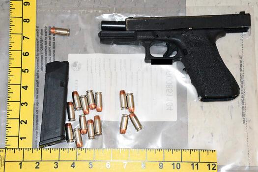 Lt. Michael Byrd's Glock 22 service weapon as it underwent forensic analysis after the shooting death of Ashli Babbitt. (Judicial Watch)