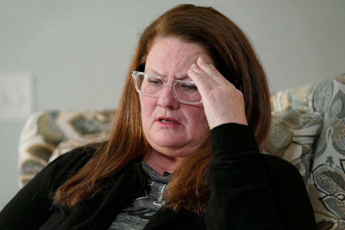 Tracey Ferguson, mother of D.J. Ferguson, speaks during an interview at her home, in Mendon, Mass., on Jan. 26, 2022. (Steven Senne/AP Photo)