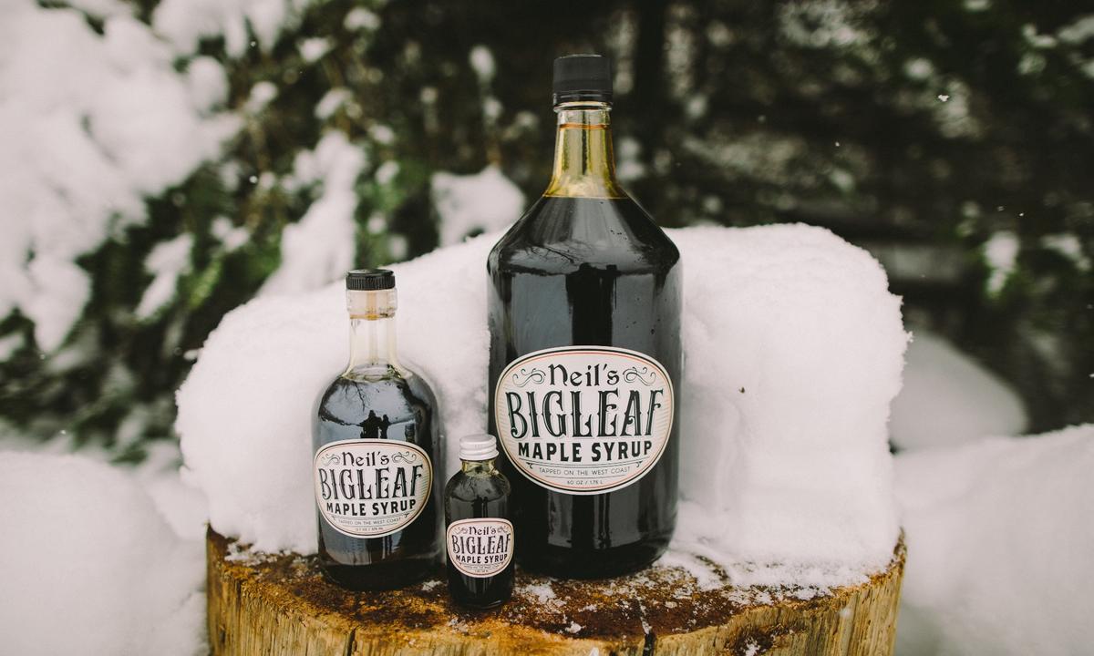Neil's Bigleaf Maple Syrup ships across the country from its online store, but quantities are limited each season. (Courtesy of Sarah Joy Photography)
