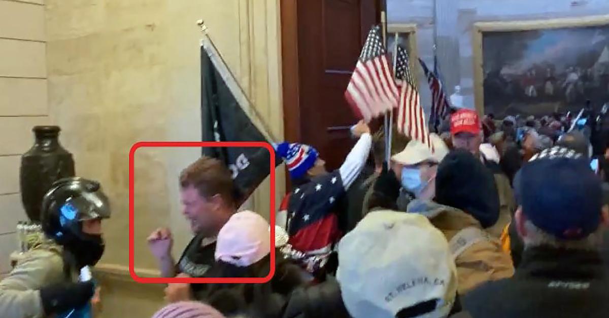 Video shot by Matthew Martin inside the Capitol on Jan. 6, 2021, shows a man who appears to be suffering the effects of pepper spray. Prosecutors said Martin should have realized he was not allowed in the U.S. Capitol. (U.S. Department of Justice/Screenshot via The Epoch Times)