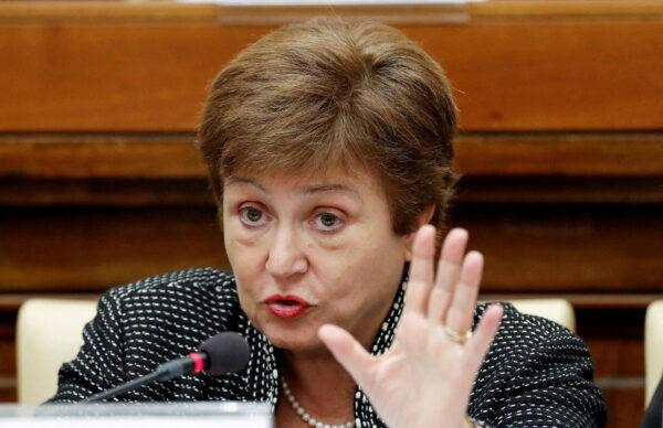 IMF Managing Director Kristalina Georgieva speaks during a conference hosted by the Vatican on economic solidarity, at the Vatican on Feb. 5, 2020. (Remo Casilli/Reuters)