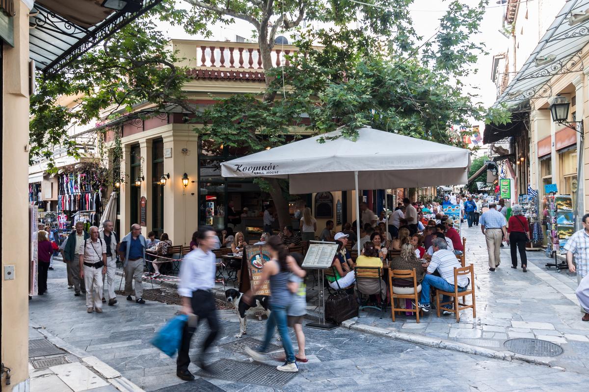 Plaka neighborhood with its shops and stores, Athens, Greece. (Dreamstime)