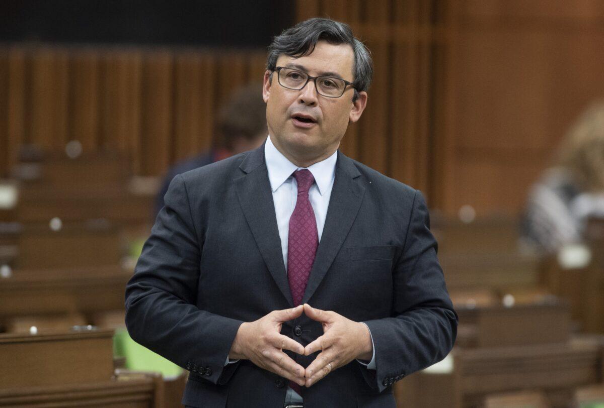 Conservative MP Michael Chong rises during question period in the House of Commons in Ottawa on May 31, 2021. (Adrian Wyld/The Canadian Press)