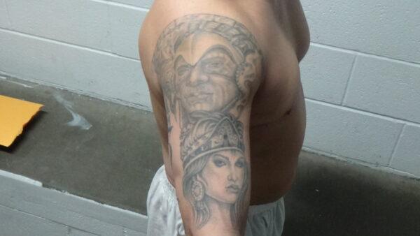 An undated image of a tattooed La Eme gang member. (Courtesy of the Federal Bureau of Investigation)