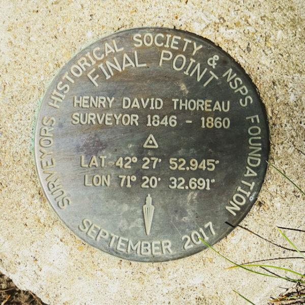A geodetic Marker at Thoreau’s gravesite. (Wikimench100 at en.wikipedia)