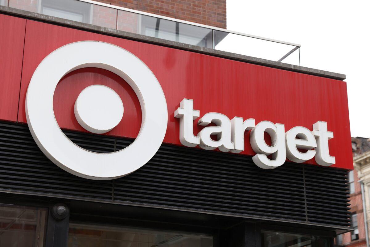 Signage at a Target store in New York on Nov. 22, 2021. (Andrew Kelly/Reuters)