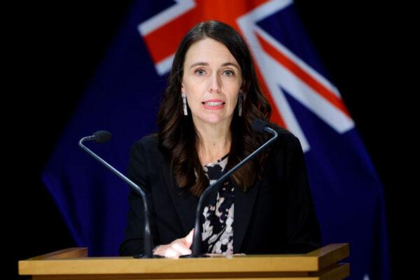 Prime Minister Jacinda Ardern speaks during a post-cabinet press conference at Parliament in Wellington, New Zealand, on May 23, 2022. (Hagen Hopkins/Getty Images)
