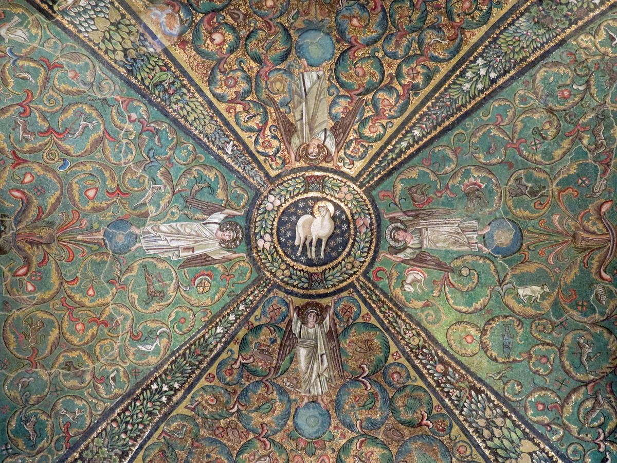 Detail of the ceiling in the Basilica of San Vitale. (Sandra Dempsey/Unsplash)
