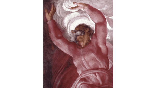 The image of God in the act of Creation was painted in a single day, and reflects Michelangelo himself in the act of creating the ceiling. (Public Domain)