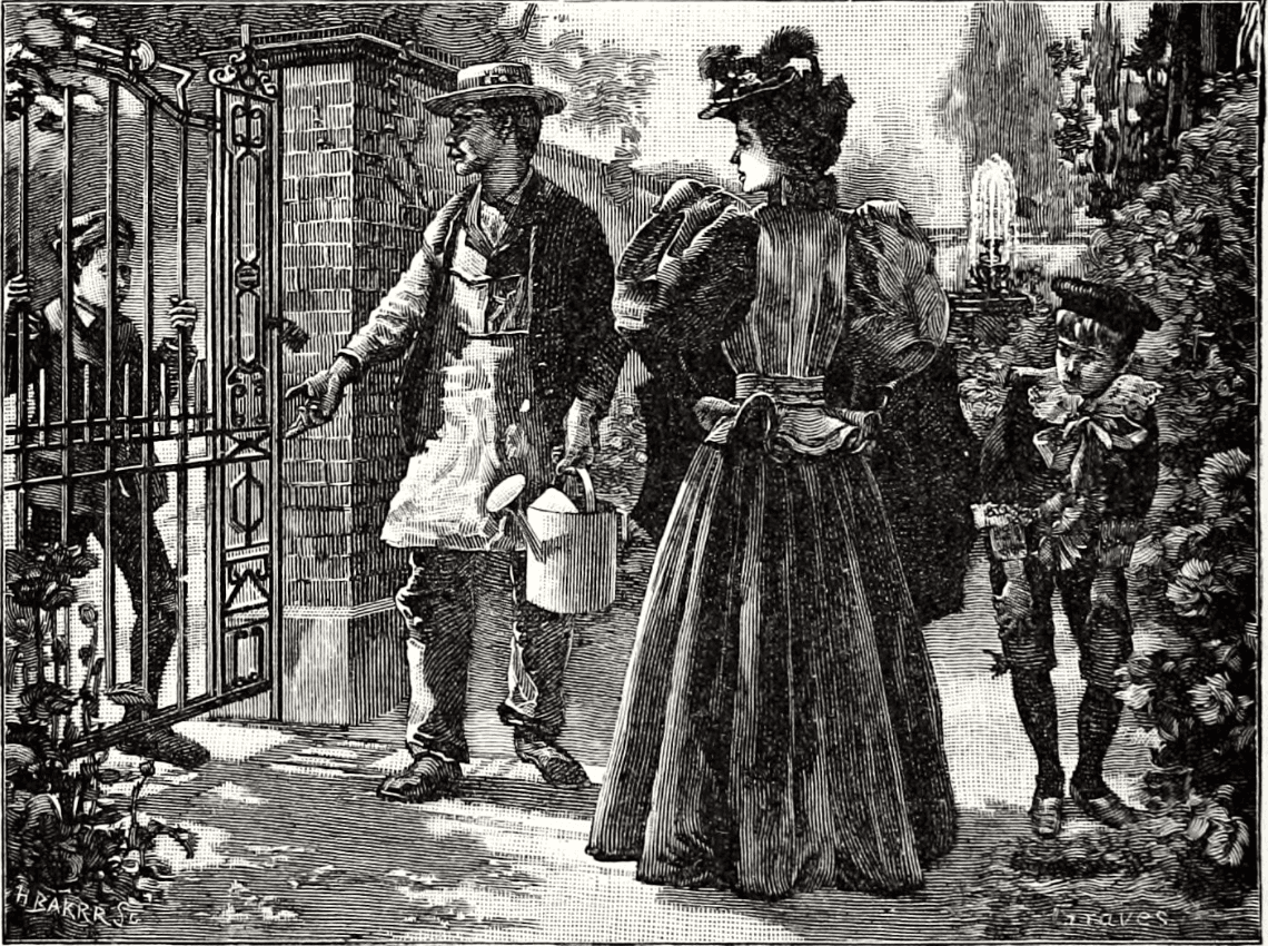Illustration of "A Walk in the Garden," from "McGuffey's Third Eclectic Reader, Revised Edition," 1879. (Public Domain)