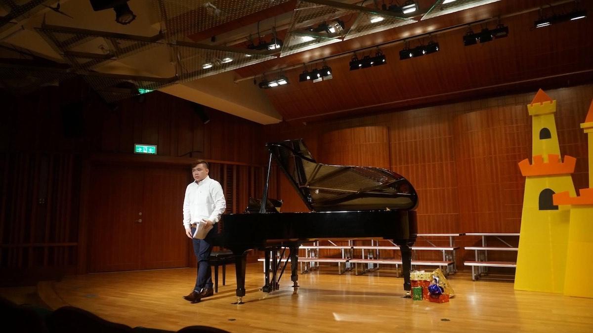 Xavier gave a piano performance at Tamkang University, Taiwan. (Courtesy of Xavier Cheung)