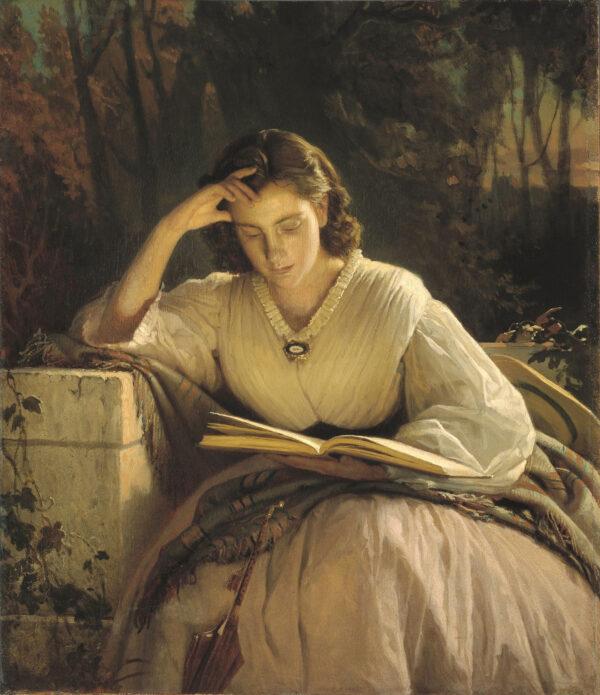 "Woman Reading," a portrait of Sofia Kramskaya, after 1866, by Ivan Kramskoi. Oil on canvas. Tretyakov Gallery, Moscow. (Public Domain)