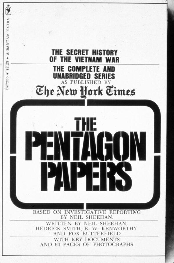 1971: The cover of the paperback edition of 'The Pentagon Papers' by Neil Sheehan, published in the New York Times, revealed government deceit over the conduct of the war in Vietnam. (MPI/Getty Images)
