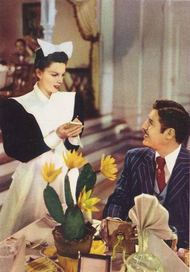 Scene from the film "The Harvey Girls" (1946) picturing Judy Garland and John Hodiak. (Public Domain)