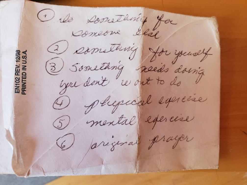 The note found by reader Nancy Jane Smeets. (Courtesy of Nancy Jane Smeets)