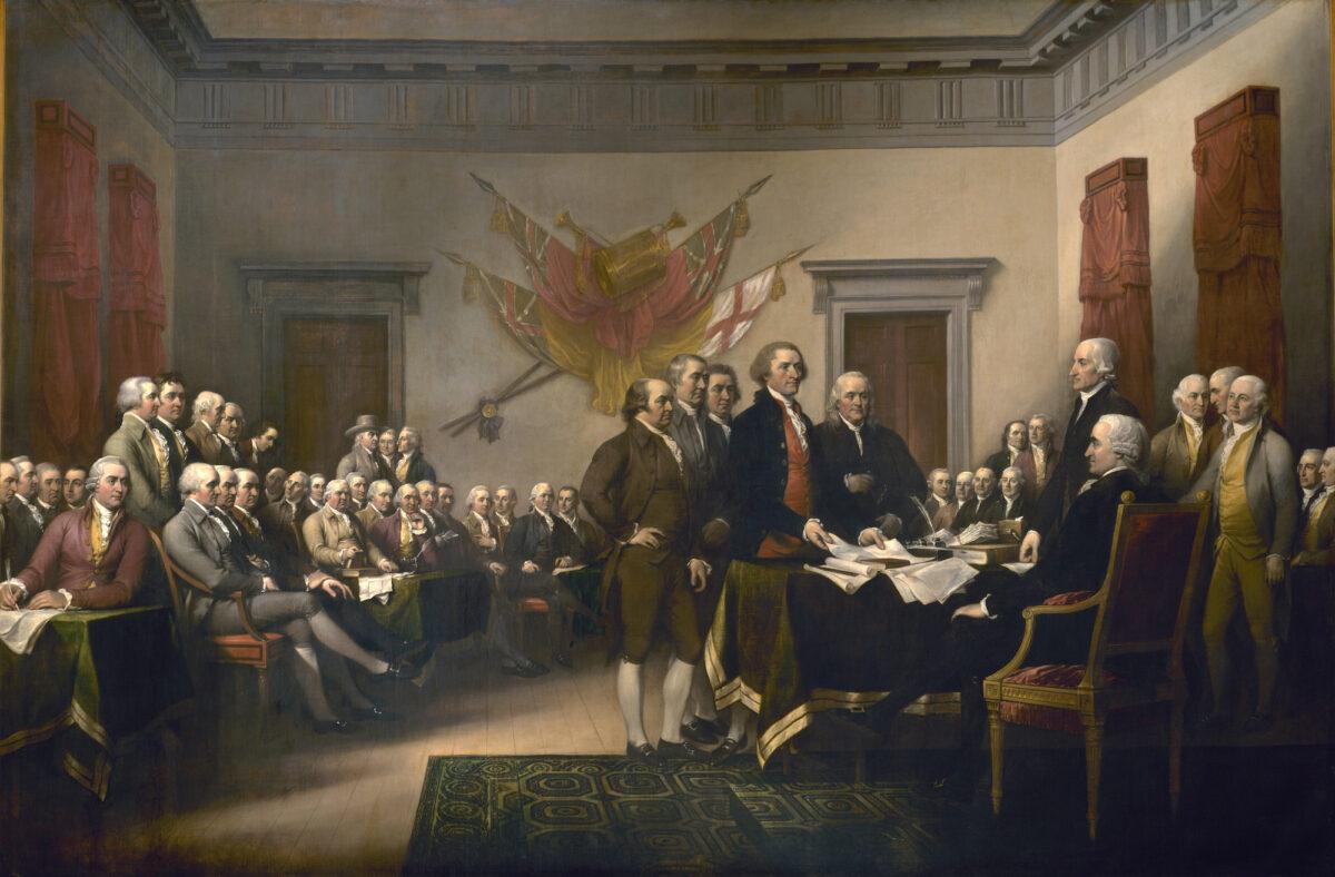 “The Declaration of Independence, July 4, 1776,” circa 1792, by John Trumbull. (Public Domain)